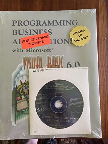 9780071162302: Programming Business Applications with Microsoft Visual Basic 6.0 (Series in Optical Sciences)