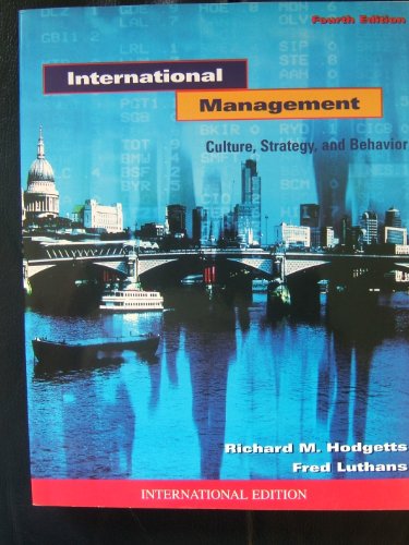 International Management (9780071169585) by Richard M. Hodgetts; Fred Luthans