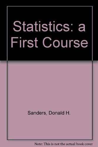 9780071177535: Statistics: a First Course