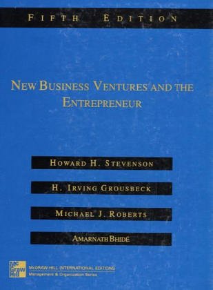 Stock image for New Business Ventures and the Entrepreneur for sale by Better World Books Ltd