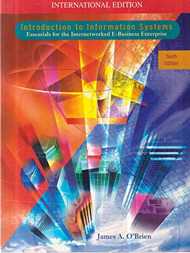 9780071188999: Introduction to Information Systems (McGraw-Hill International Editions: Management Information Systems Series)