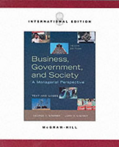 Stock image for (ISE) BUSINESS, GOVERNMENT AND SOCIETY: A MANAGERIAL PERSPECTIVE for sale by Basi6 International