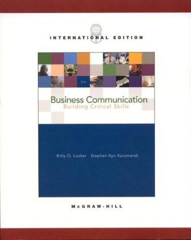 Imagen de archivo de Business Communication: Building Critical Skills a la venta por Hawking Books