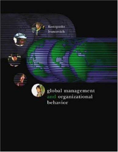 Imagen de archivo de Global Management and Organizational Behavior a la venta por Better World Books Ltd