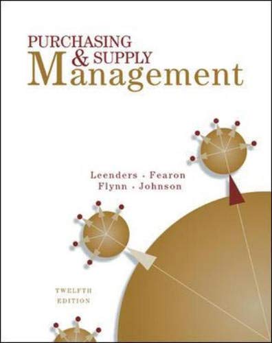 9780071241373: Purchasing and Supply Management