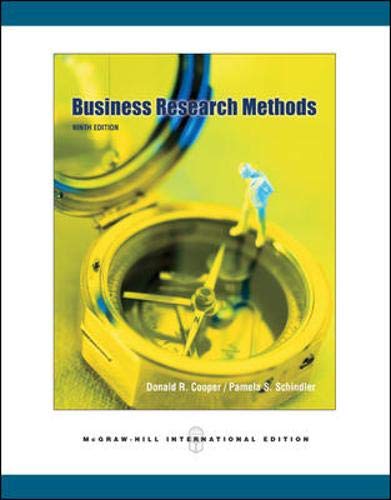 Business Research Methods 9/e with CD (9780071244305) by Cooper, Donald; Schindler, Pamela