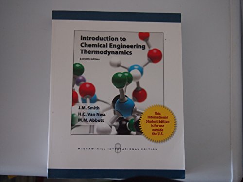 Imagen de archivo de Introduction to Chemical Engineering Thermodynamics a la venta por Better World Books Ltd
