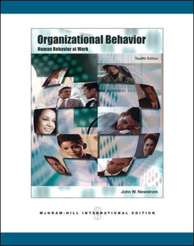 Beispielbild fr Organizational Behavior : Human Behavior at Work zum Verkauf von Buchpark