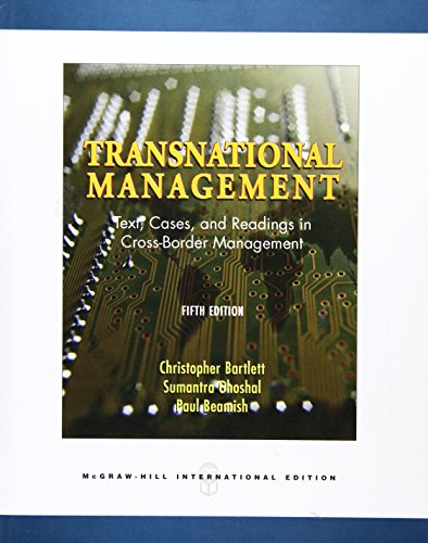 9780071259156: Transnational Management: Text, Cases & Readings in Cross-Border Management: Text, Cases and Readings in Cross-border Management