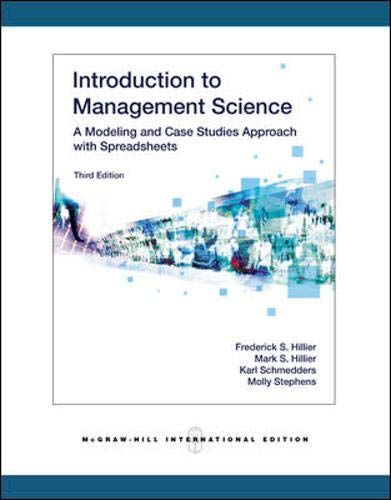 Beispielbild fr Introduction to Management Science: A Modeling and Case Studies Approach with Spreadsheets zum Verkauf von Wonder Book