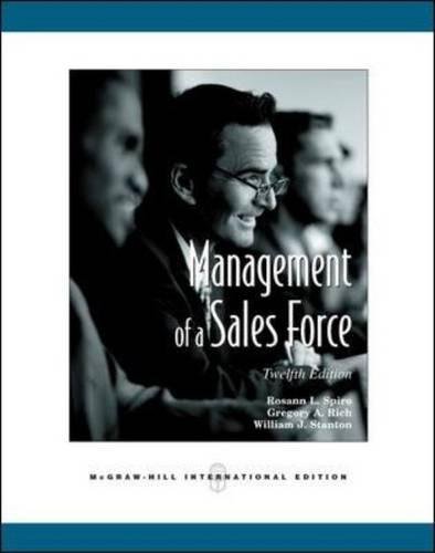 Imagen de archivo de Management of a Sales Force: Rosann L a la venta por ThriftBooks-Dallas