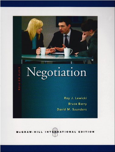 Negotiation - Lewicki Roy, J., Bruce Barry und M. Saunders David