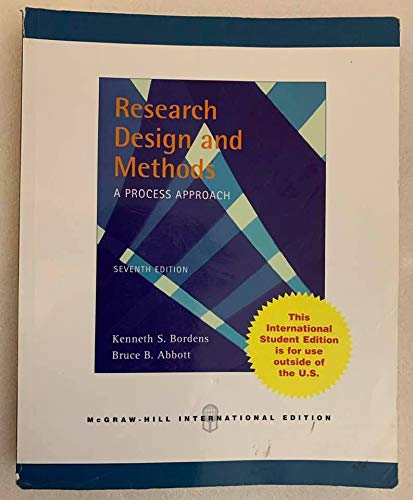 Stock image for Research Design and Methods. A Process Approach for sale by Discover Books