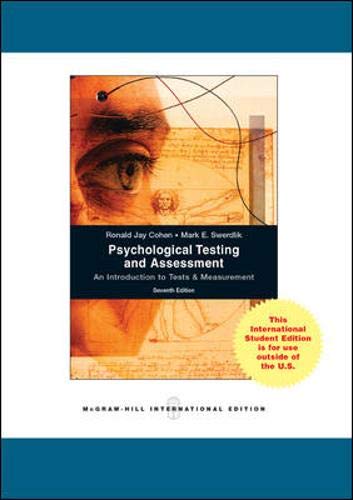 9780071272230: PSYCHOLOGICAL TESTING AND ASSESSMENT 7E