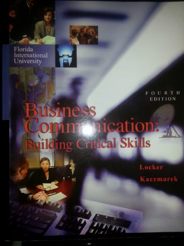 Business Communication. Kitty Locker, Stephen Kaczmarek (9780071280242) by Kitty O. Locker; Stephen Kyo Kaczmarek