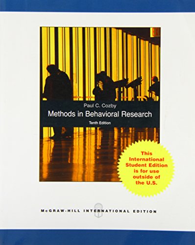 9780071281027: Methods in Behavioral Research