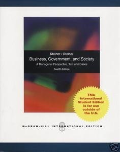 Imagen de archivo de Business, Government, and Society: A Managerial Perspective, Text and Cases a la venta por SecondSale