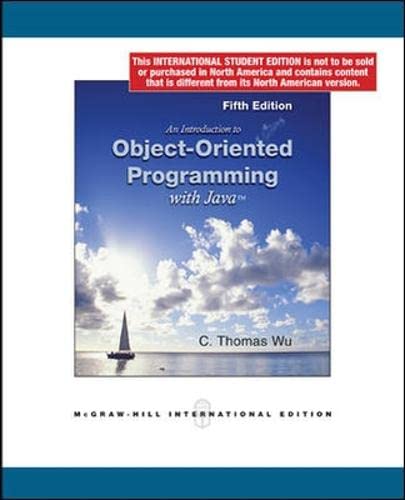 Stock image for AN INTRODUCTION TO OBJECT-ORIENTED PROGRAMMING WITH JAVA (INT L ED) for sale by Librerias Prometeo y Proteo