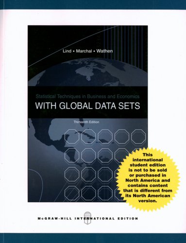 Statistical Techniques in Business and Economics (9780071285759) by Douglas A. Lind; William G. Marchal; Samuel A. Wathen