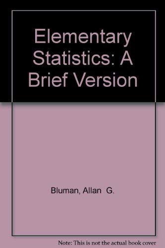 Stock image for Elementary Statistics: A Brief Version for sale by medimops