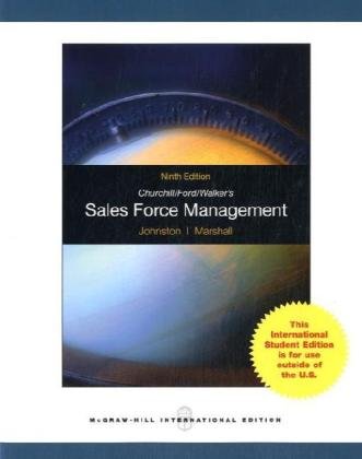 Stock image for Churchill, Ford, Walker's Sales Force Management for sale by ThriftBooks-Dallas