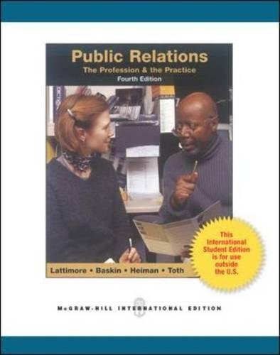 9780071310727: Public Relations: The Profession and the Practice (Int'l Ed)