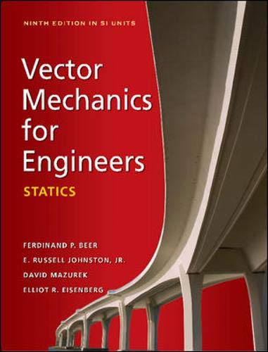 Beispielbild fr Vector Mechanics for Engineers : Statics(Si) zum Verkauf von Better World Books