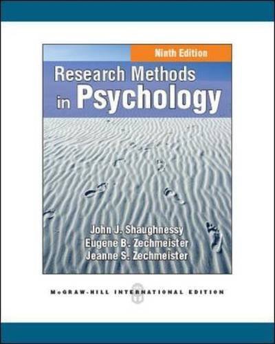 Research Methods in Psychology. (9780071316514) by John J. Shaughnessy