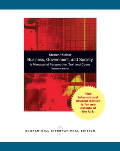 9780071316637: Business, Government, and Society: A Managerial Perspective