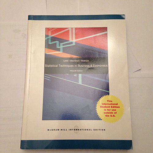 Imagen de archivo de Statistical Techniques in Business and Economics by Lind, Douglas A., Marchal, William G., Wathen, Samuel Adam (2011) Paperback a la venta por ThriftBooks-Atlanta