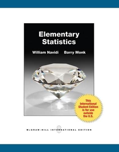 Imagen de archivo de Elementary Statistics. by William Navidi, Barry Monk a la venta por ThriftBooks-Atlanta