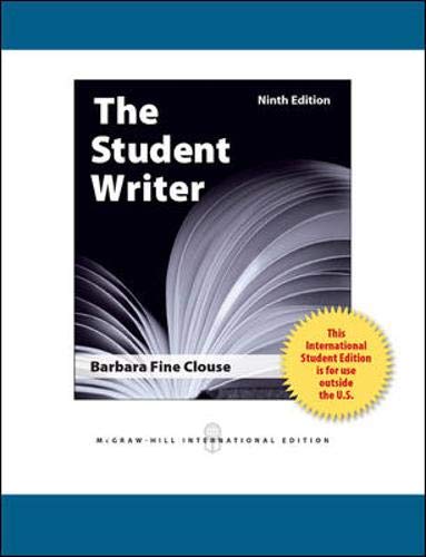 9780071318327: The Student Writer: Editor and Critic