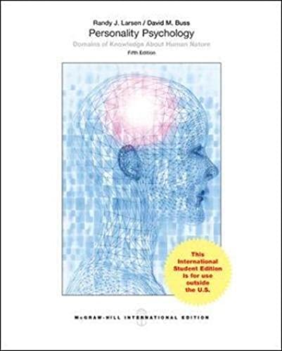 Personality Psychology: Domains of Knowledge About Human Nature (Int'l Ed) (9780071318525) by Larsen, Randy; Buss, David
