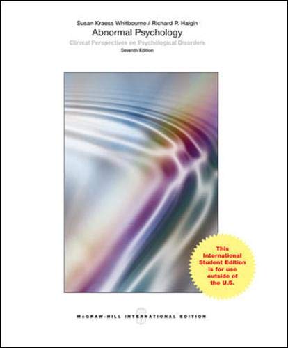 Beispielbild fr Abnormal Psychology:Clinical Perspective 7/e zum Verkauf von Phatpocket Limited