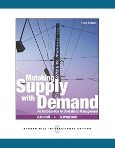 9780071326223: Matching supply with demand: an introduction to operatiions management (Economia e discipline aziendali)