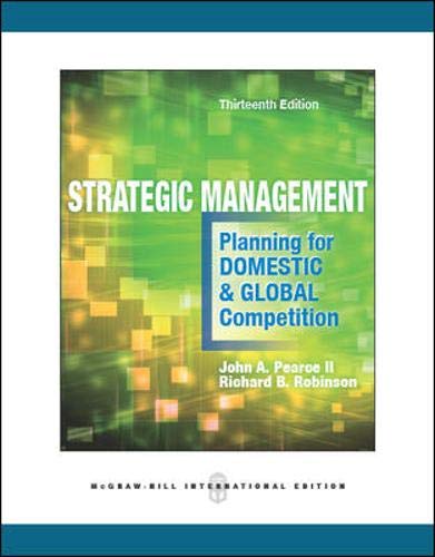 Imagen de archivo de Strategic Management: Planning for Domestic & Global Competition a la venta por GF Books, Inc.