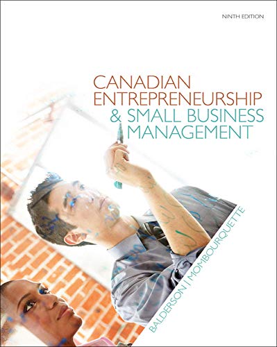 Imagen de archivo de Canadian Entrepreneurship and Small Business Management a la venta por Better World Books