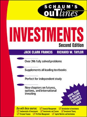 Beispielbild fr Schaum's Outline of Investments (Schaum's Outline Series) zum Verkauf von Wonder Book