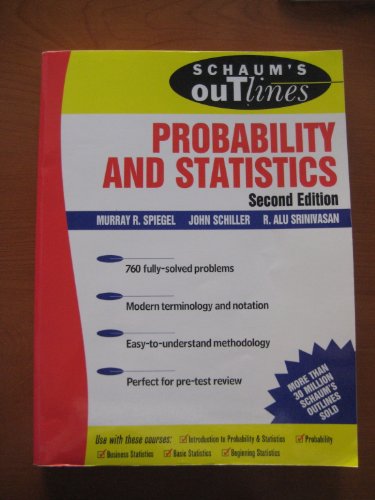 9780071350044: Schaum's Outline of Theory and Problems of Probability and Statistics