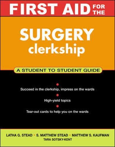 Beispielbild fr First Aid for the Surgery Clerkship zum Verkauf von Better World Books