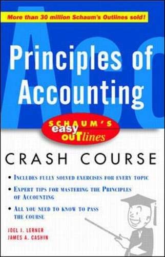 Imagen de archivo de Principles of Accounting (Schaum's Easy Outlines Crash Course) a la venta por SecondSale