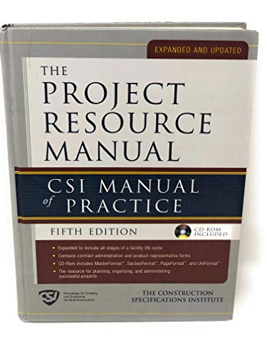 Imagen de archivo de The Project Resource Manual: CSI Manual of Practice a la venta por BooksRun