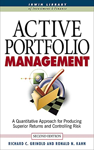 9780071376952: Active Portfolio Management: A Quantitative Approach for Producing Superior Returns and Selecting Superior Returns and Controlling Risk