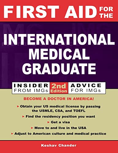 Stock image for First Aid for the International Medical Graduate for sale by HPB-Red