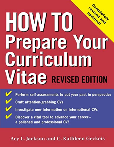 Beispielbild fr How to Prepare Your Curriculum Vitae (How To?series) zum Verkauf von Versandantiquariat Felix Mcke