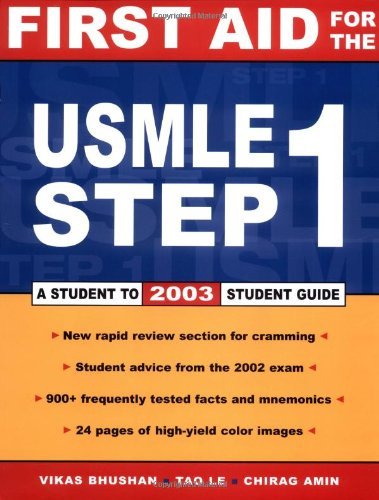 Beispielbild fr First Aid for the USMLE Step 1: 2003 zum Verkauf von The Book Spot