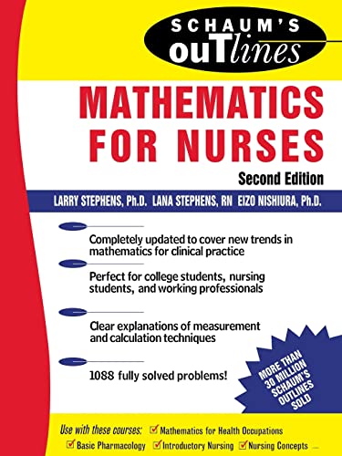 9780071400220: Schaum's Outline of Mathematics for Nurses: Theory and Problems of Mathematics for Nurses