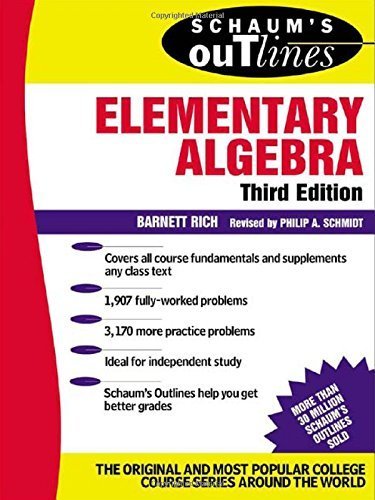 Imagen de archivo de Schaum's Outline of Elementary Algebra a la venta por Better World Books