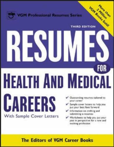 Resumes for Health and Medical Careers (9780071411547) by VGM, Editors Of; VGM