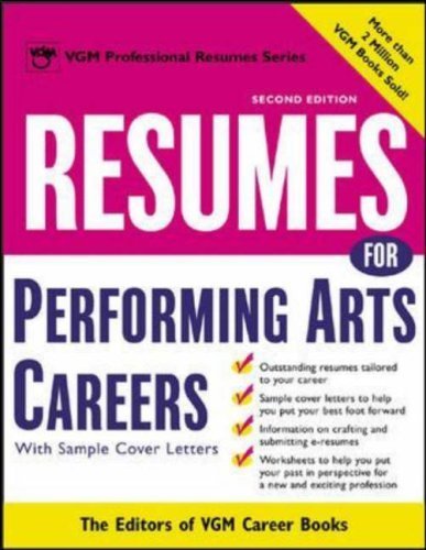 9780071411622: Resumes for Performing Arts Careers (Vgm's Professional Resumes Series)